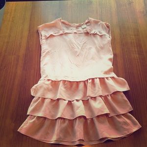 Pink silk Crewcuts/ J Crew drop waist dress